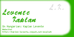 levente kaplan business card